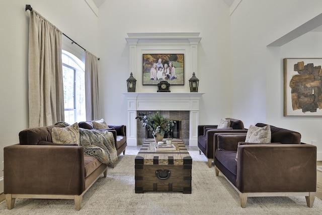 6600 Sahalee Dr, Fort Worth, TX 76132 - living room featuring a tiled fireplace