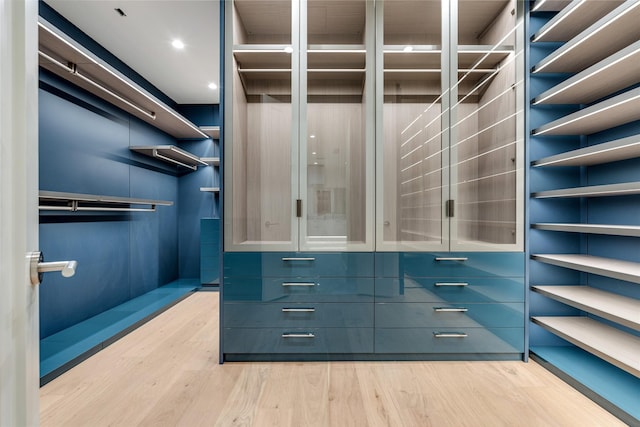 walk in closet featuring light wood-type flooring