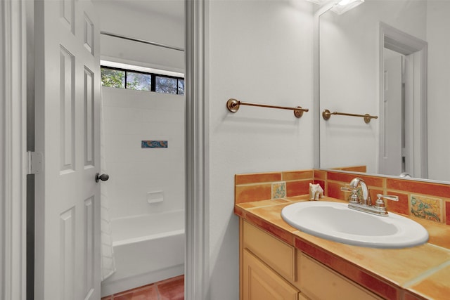 full bathroom featuring vanity and tile patterned floors