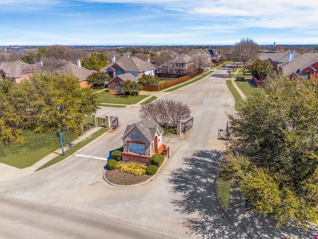 aerial view with a residential view