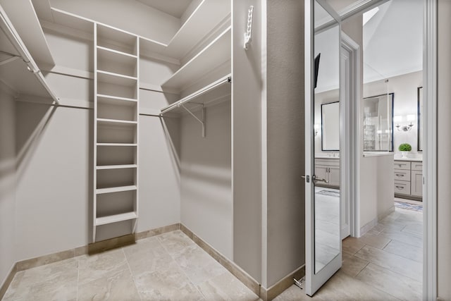 view of walk in closet