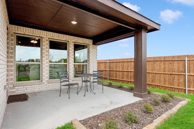 view of patio / terrace with fence