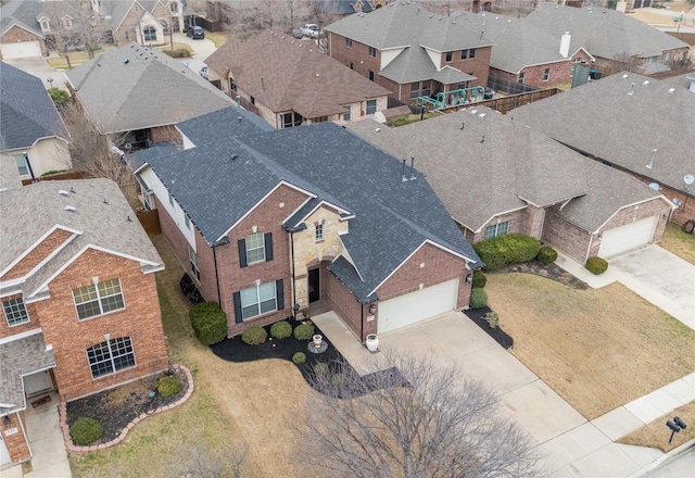 aerial view with a residential view