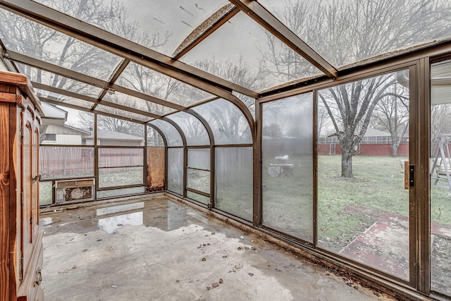 view of unfurnished sunroom