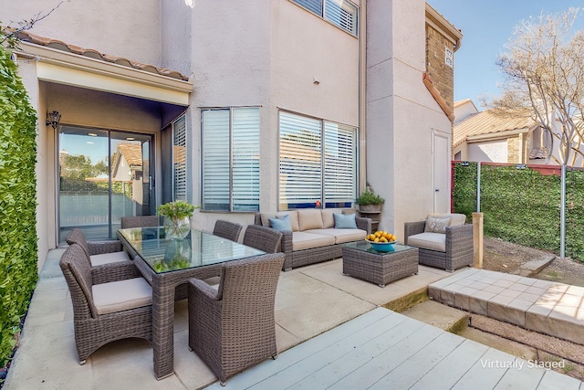 view of patio with an outdoor living space