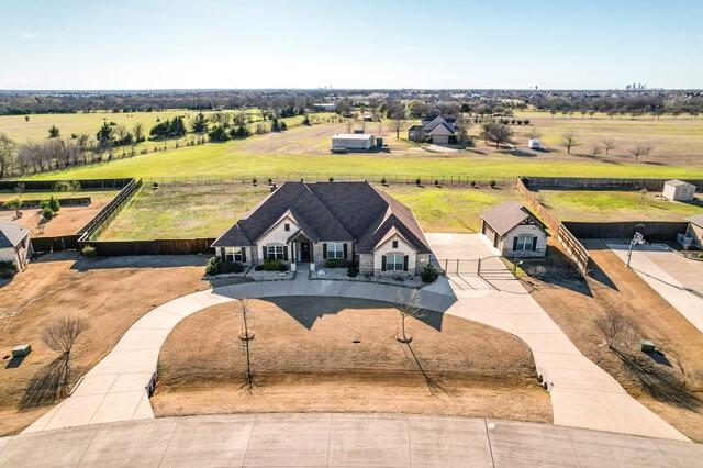 bird's eye view with a rural view