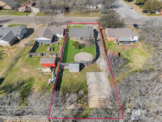 birds eye view of property featuring a residential view