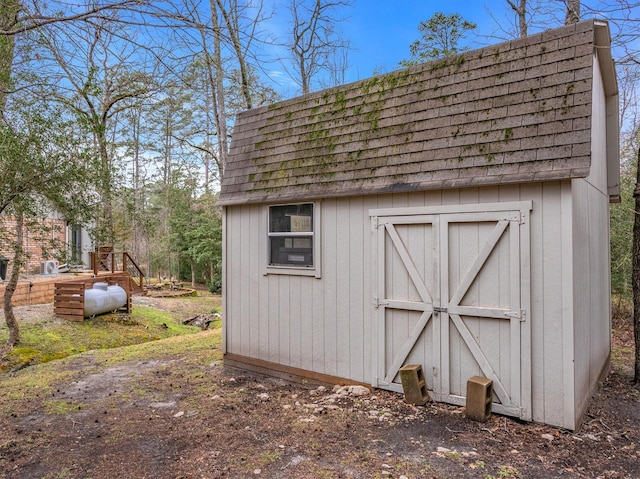 view of shed