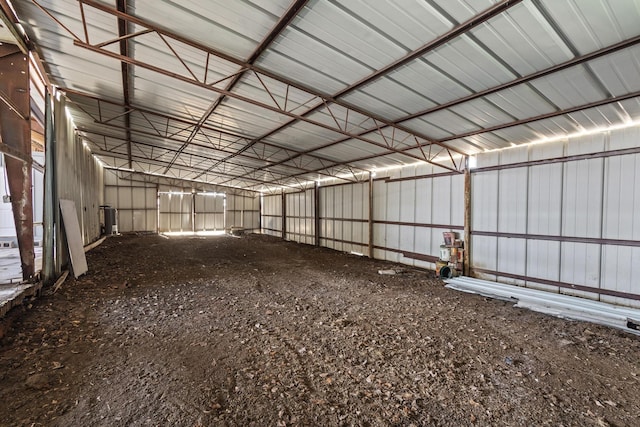 interior space featuring metal wall