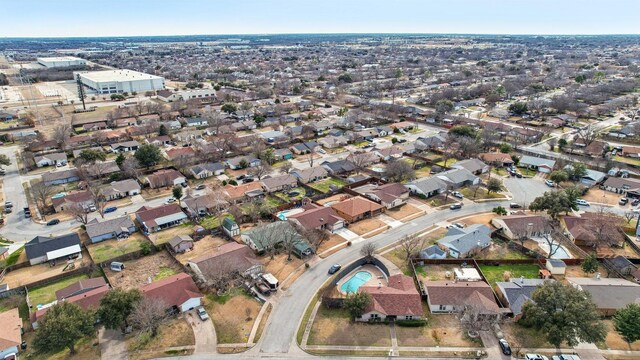 bird's eye view with a residential view