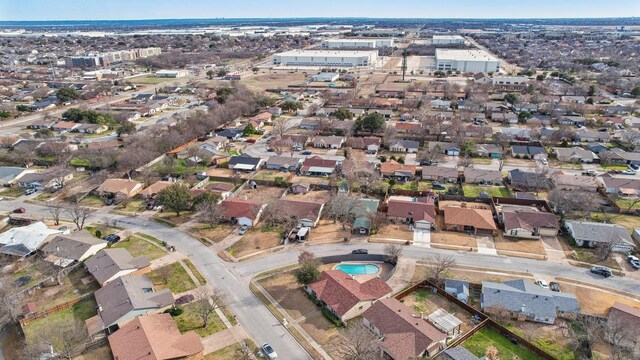 bird's eye view with a residential view