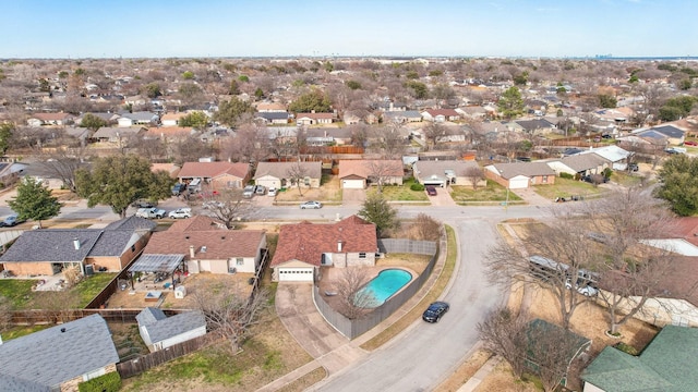 aerial view with a residential view