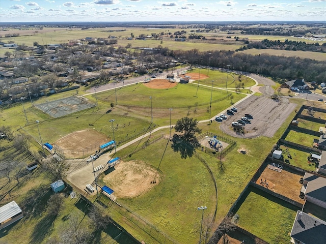 drone / aerial view with a rural view