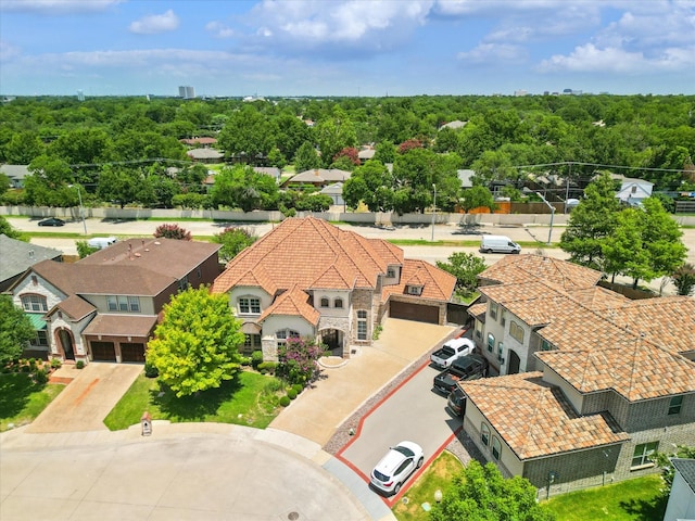 aerial view with a residential view