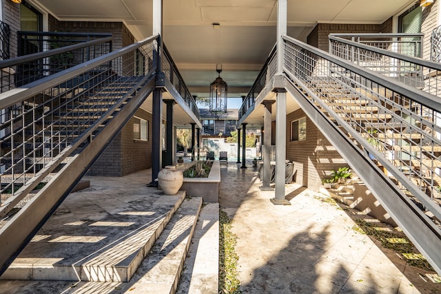 view of patio / terrace with stairway