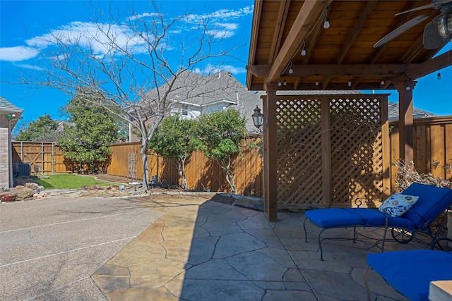 view of patio / terrace featuring a fenced backyard