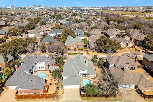 aerial view featuring a residential view