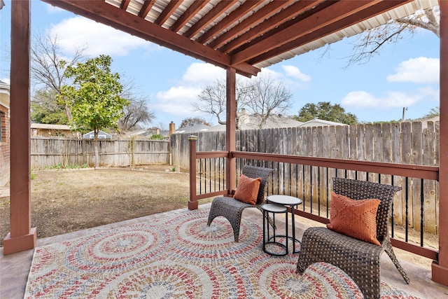 view of patio / terrace with a fenced backyard