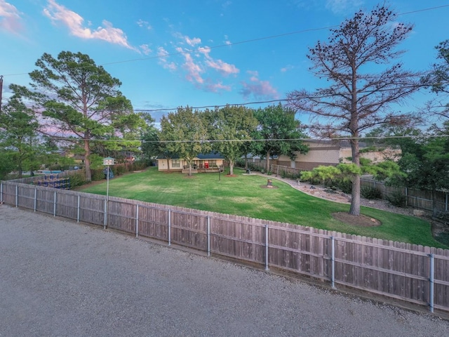 view of yard featuring fence