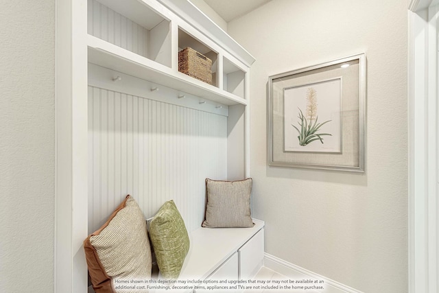 mudroom featuring baseboards