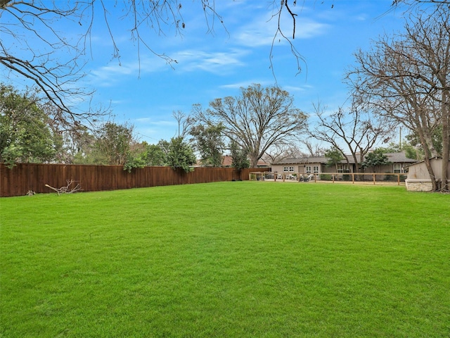 view of yard with fence