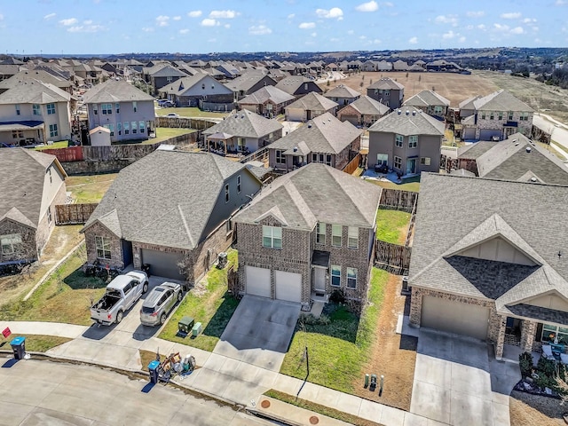 bird's eye view with a residential view