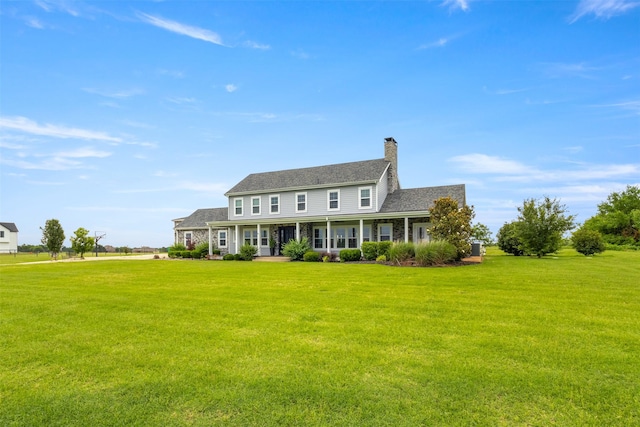 12669 S Fm 548, Royse City, TX 75189 - colonial house with a chimney, a front lawn, and a porch