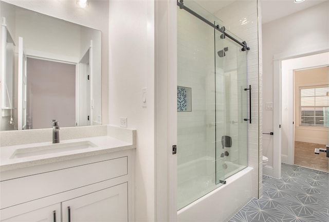 12669 S Fm 548, Royse City, TX 75189 - bathroom featuring toilet, enclosed tub / shower combo, vanity, and baseboards
