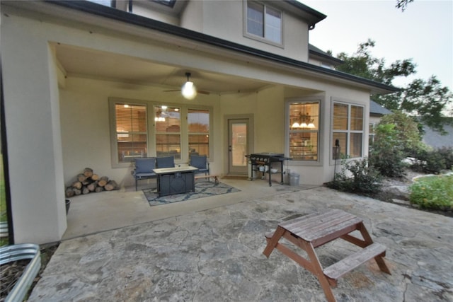 view of patio with area for grilling