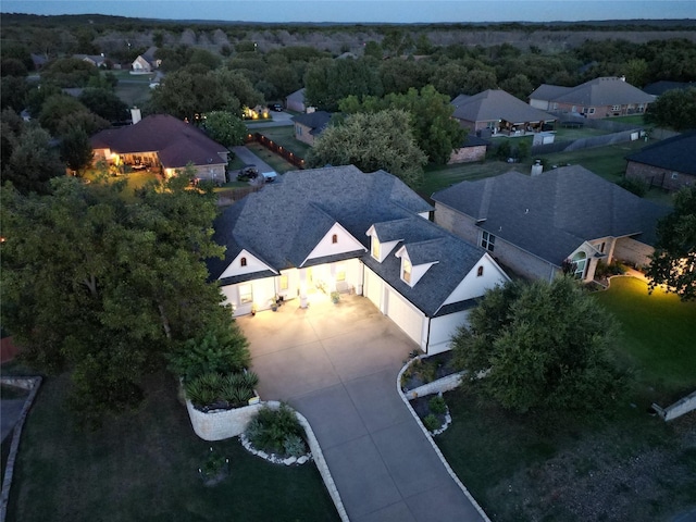 aerial view featuring a residential view