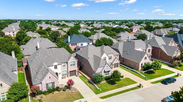 aerial view with a residential view