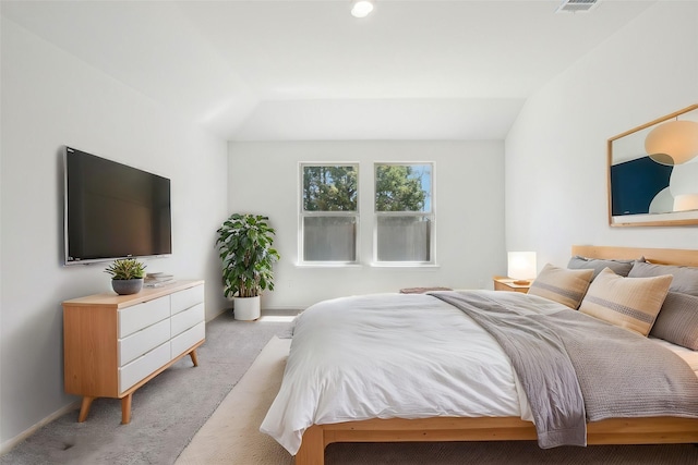 bedroom with carpet flooring and visible vents