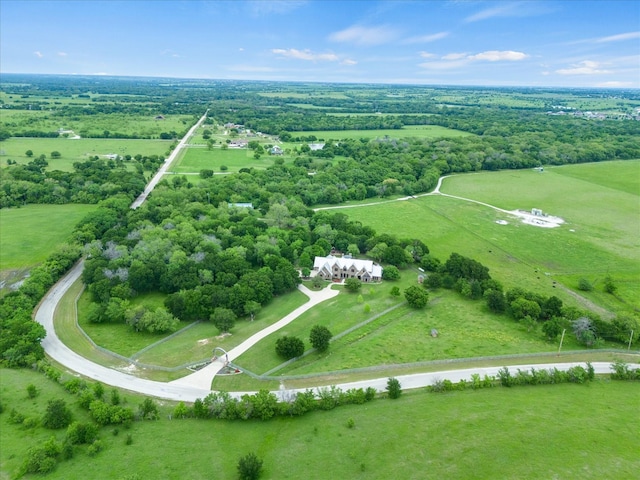 birds eye view of property with a rural view and a water view