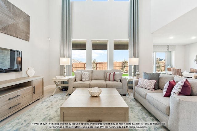 living area featuring wood finished floors