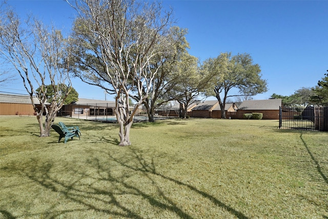 view of yard featuring fence