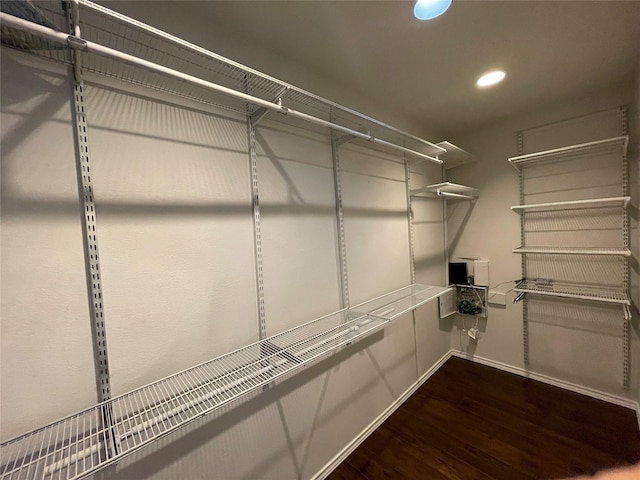 spacious closet featuring wood finished floors