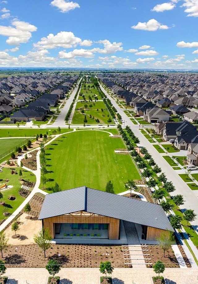 bird's eye view with a residential view