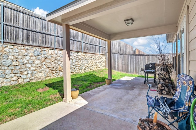 view of patio / terrace featuring a fenced backyard