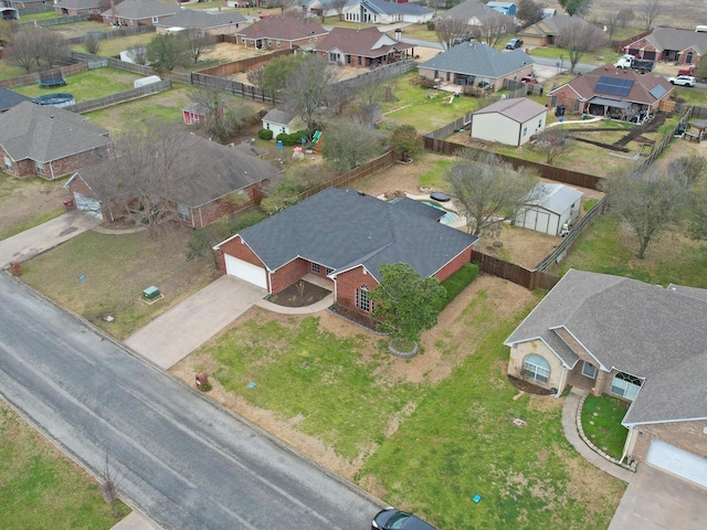 bird's eye view featuring a residential view