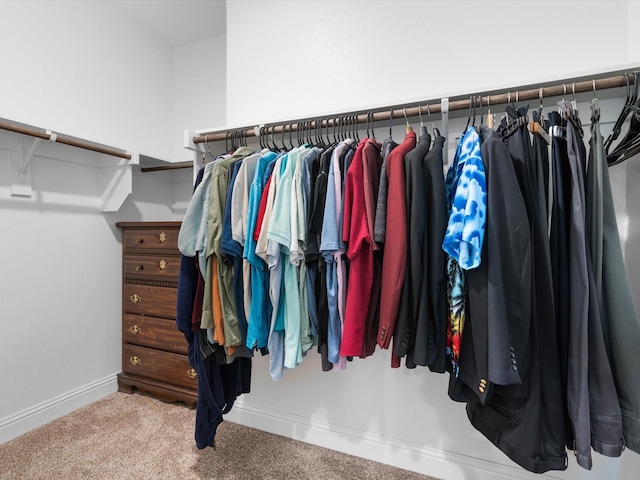 spacious closet with carpet flooring