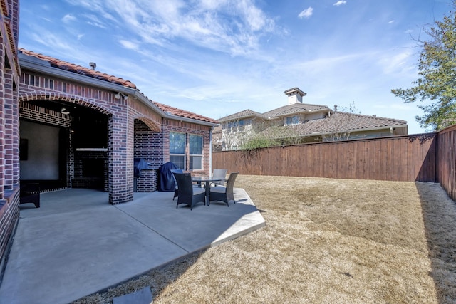 view of patio / terrace with a fenced backyard