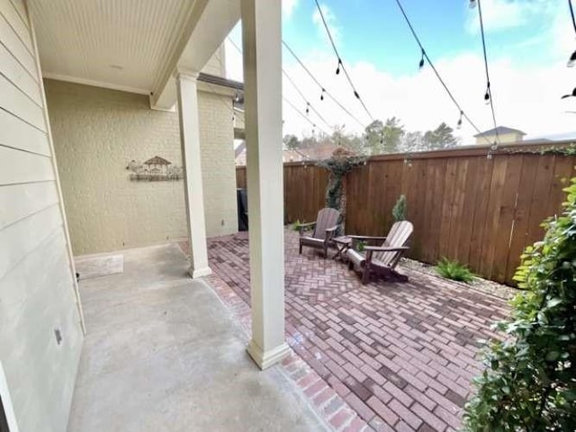 view of patio featuring a fenced backyard