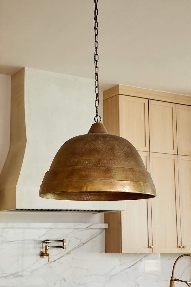 room details with light brown cabinetry