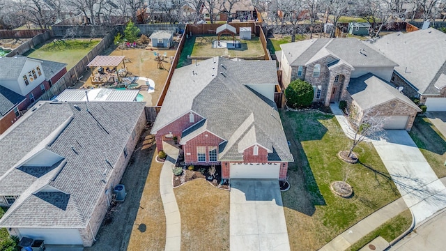 drone / aerial view featuring a residential view