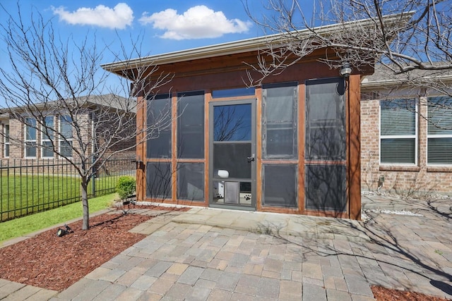 view of outdoor structure with fence