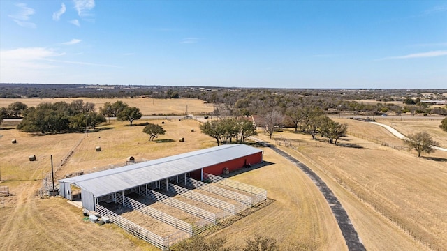 bird's eye view with a rural view