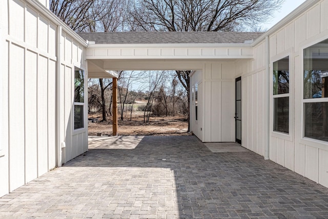 view of patio featuring a carport