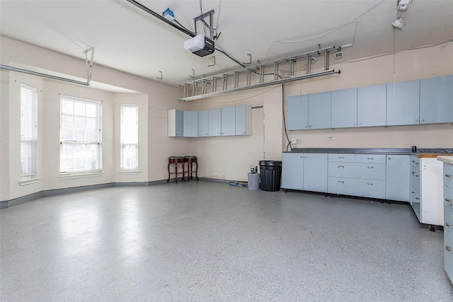 garage featuring baseboards and a garage door opener