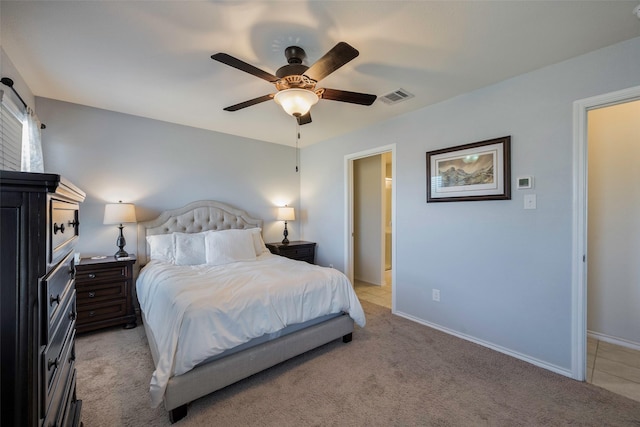 2278 Bryant Ln, Fate, TX 75189 - bedroom with light colored carpet, baseboards, and a ceiling fan