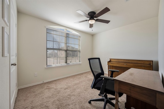 2278 Bryant Ln, Fate, TX 75189 - carpeted office featuring ceiling fan and baseboards